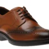 ECCO Lisbon Amber Brown Leather Brogue Dress Shoe