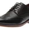 Conard Black Leather Embossed Wingtip Derby Shoe