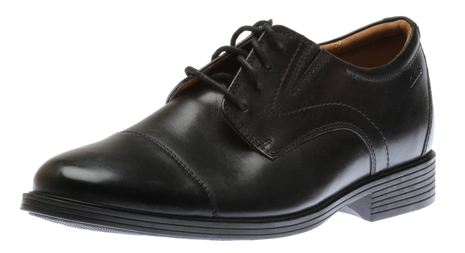 Clarks Whiddon Cap Toe Black Leather Oxford Dress Shoe - Image 3