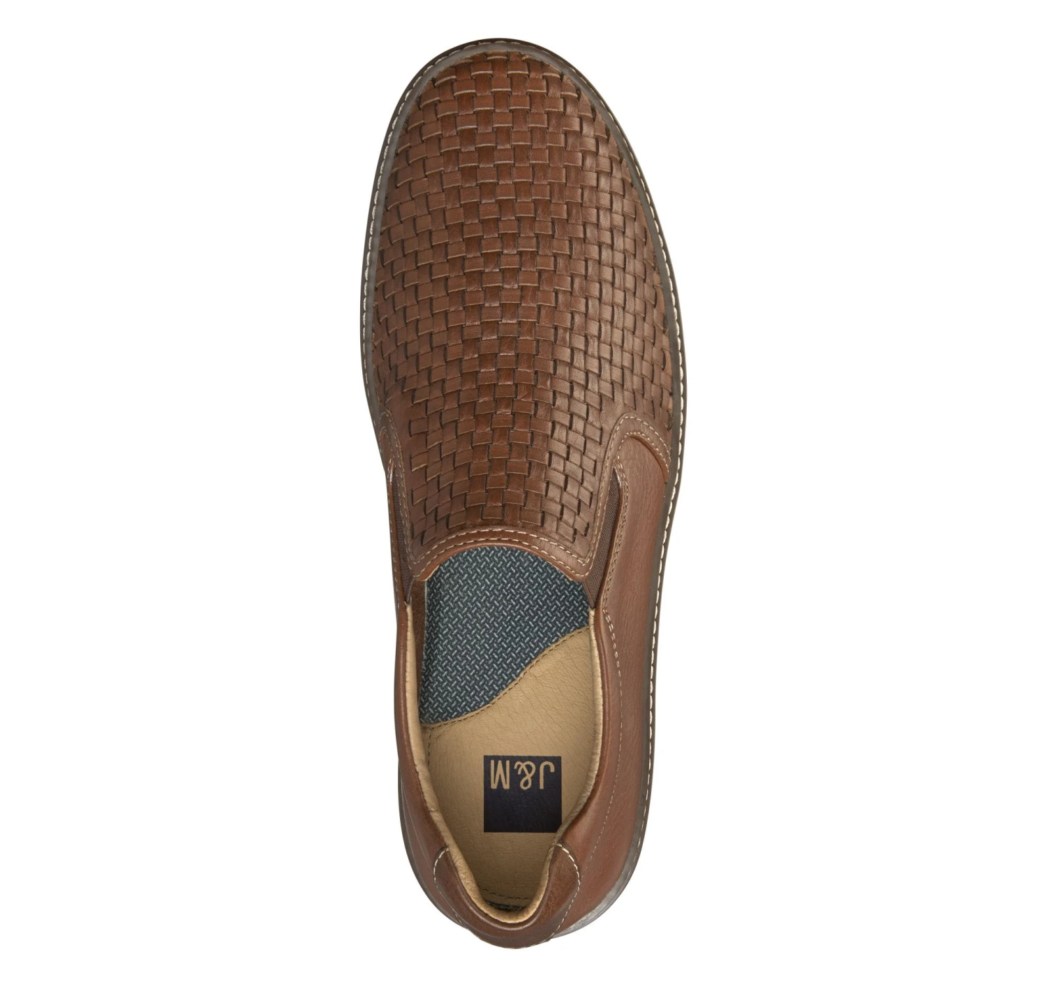 McGuffey Woven Tan Brown Leather Slip-On Sneaker - Image 2