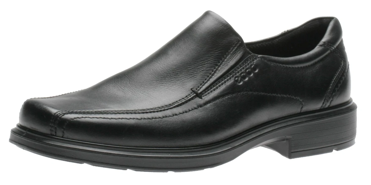 ECCO Helsinki Black Leather Slip-On Dress Shoe