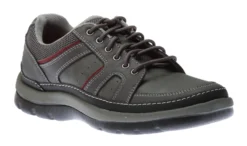 Rockport Get Your Kicks Grey Leather Wide Width Mudguard Blucher Sneaker