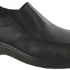 Side Gore Black Smooth Leather Slip-On Loafer
